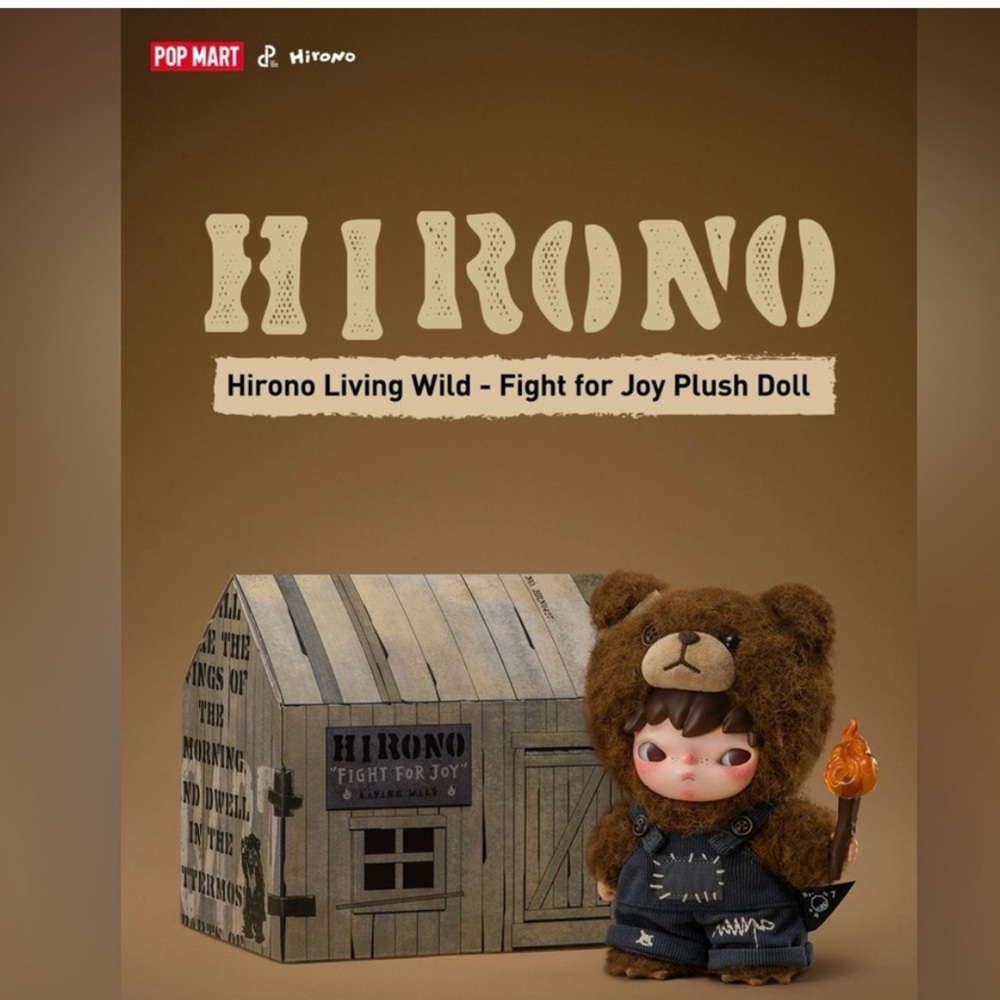 Hirono Living Wild Fight for Joy Plush Vinyl doll Fire Pop Mart - Picture 7 of 7